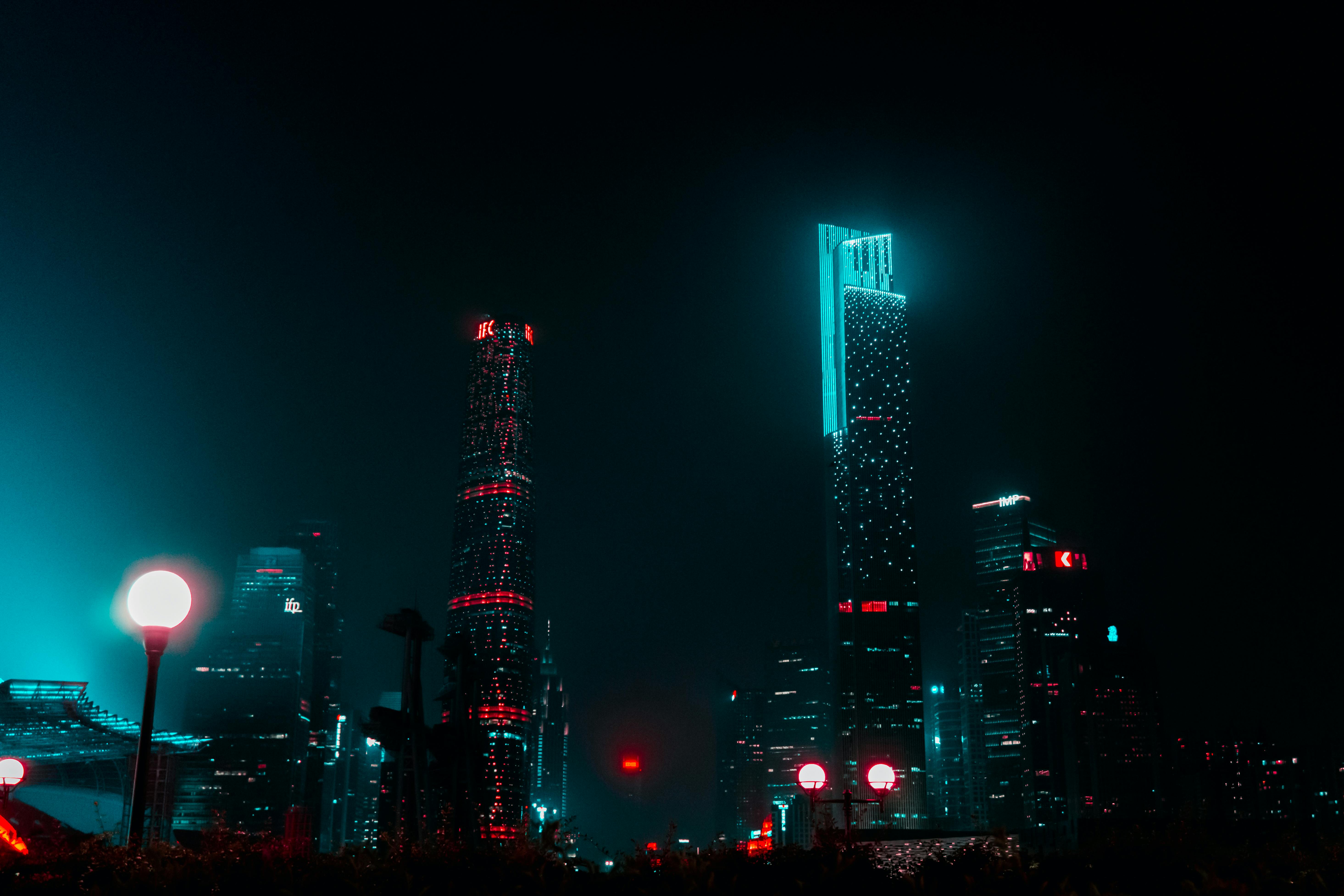 Night image of a chinese city